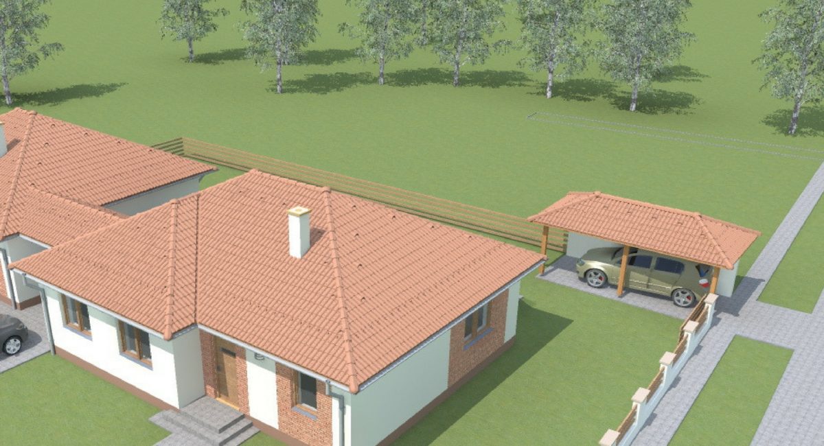 Projekt vizualizácia, bungalov duplo A